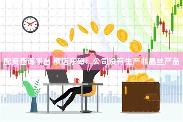配资查询平台 横店东磁：公司没有生产非晶丝产品